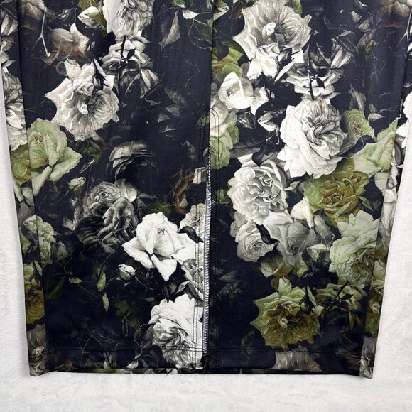 ABS by Allen Schwartz Floral Midi Dress Sz M Black Green Cocktail Bodycon NWT - Picture 5 of 10